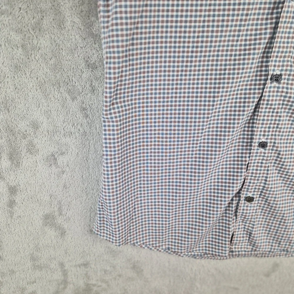 Gucci Shirt Men 39 15.5 White Blue Check Plaid Slim Fit Dressy Cotton Made Italy